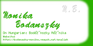 monika bodanszky business card